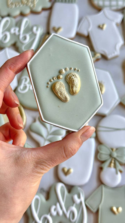 Classic Sage Green Baby Shower Cookies